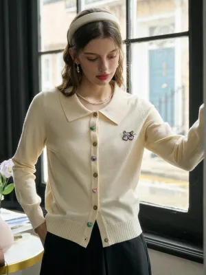 【Final Sale】Rosalie Peter Pan Collar Button Cardigan