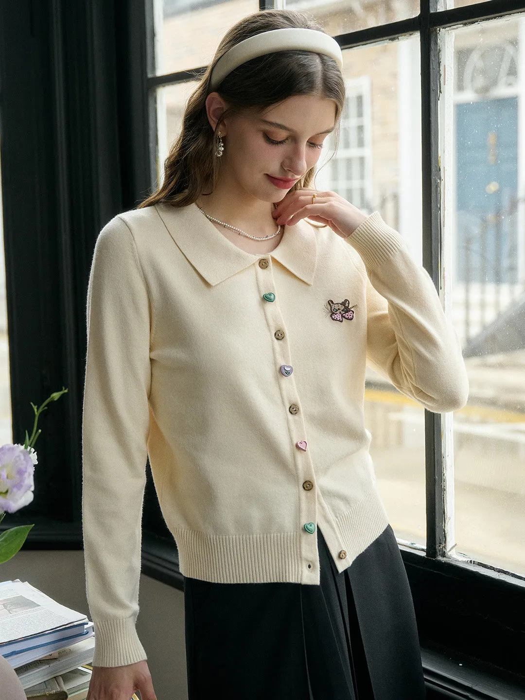 【Final Sale】Rosalie Peter Pan Collar Button Cardigan
