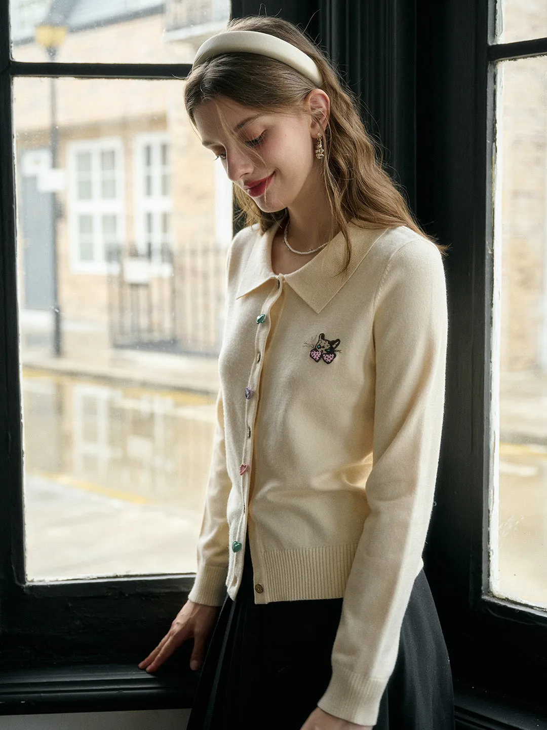 【Final Sale】Rosalie Peter Pan Collar Button Cardigan