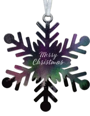 Fire & Ice Merry Christmas Snowflake 4 inch ornament