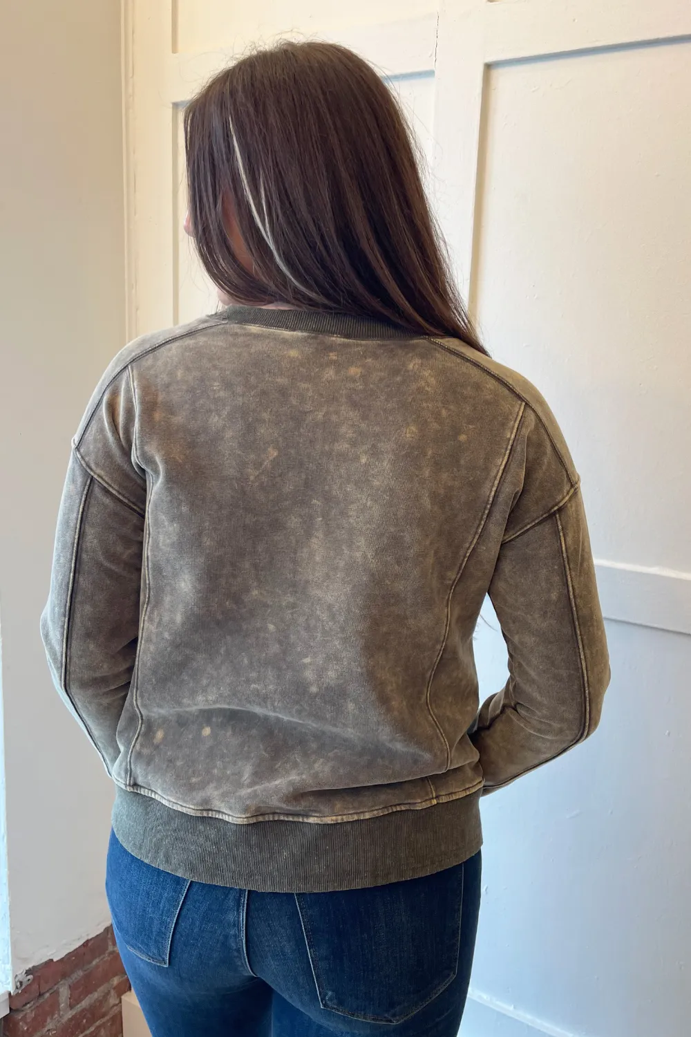 Fleece Terry Washed Sweatshirt
