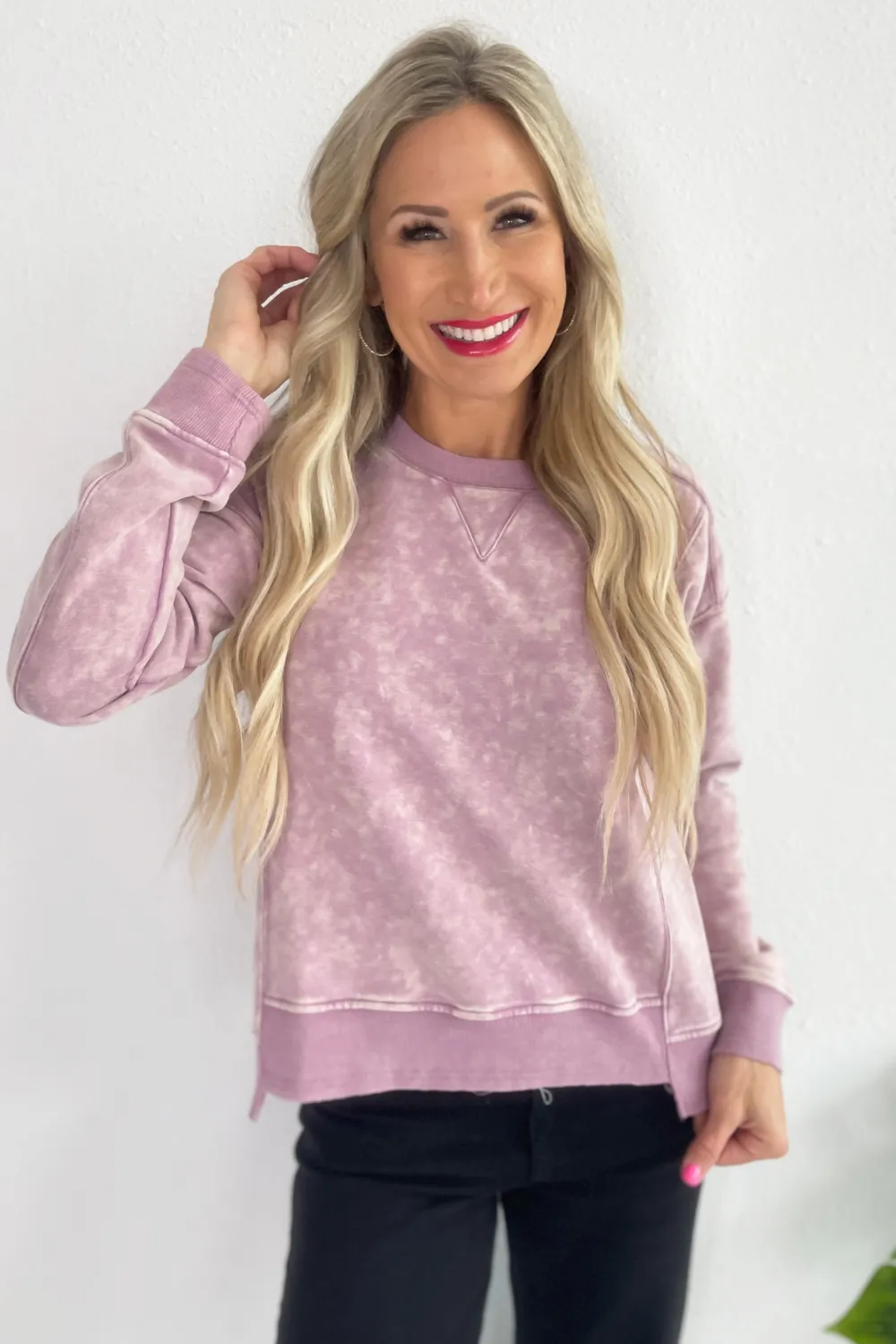 Fleece Terry Washed Sweatshirt
