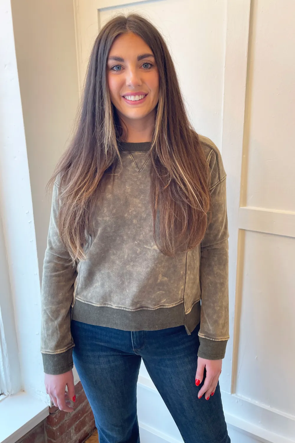 Fleece Terry Washed Sweatshirt