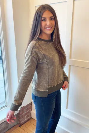Fleece Terry Washed Sweatshirt