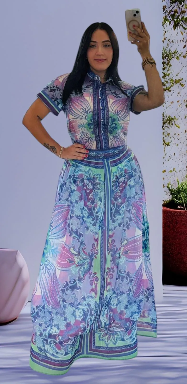 Flowers Colorful Skirt Set