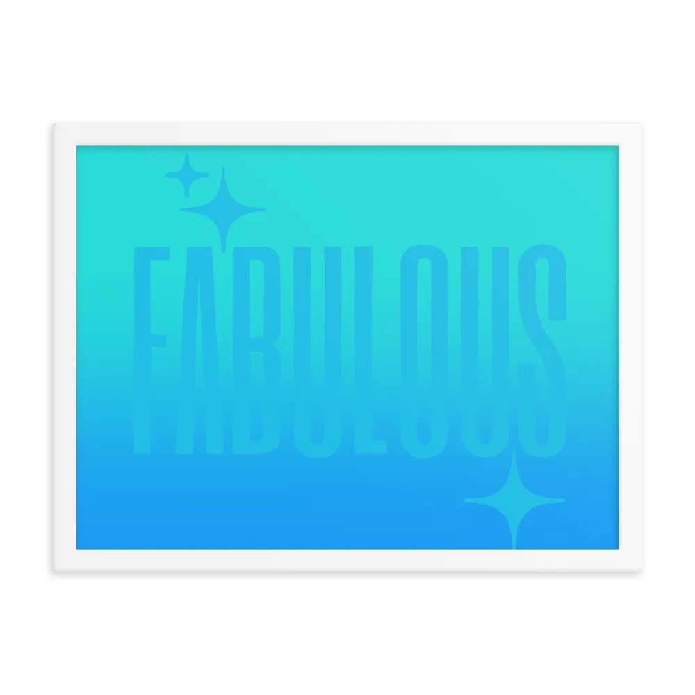Framed Fabulous Ghost Text Poster
