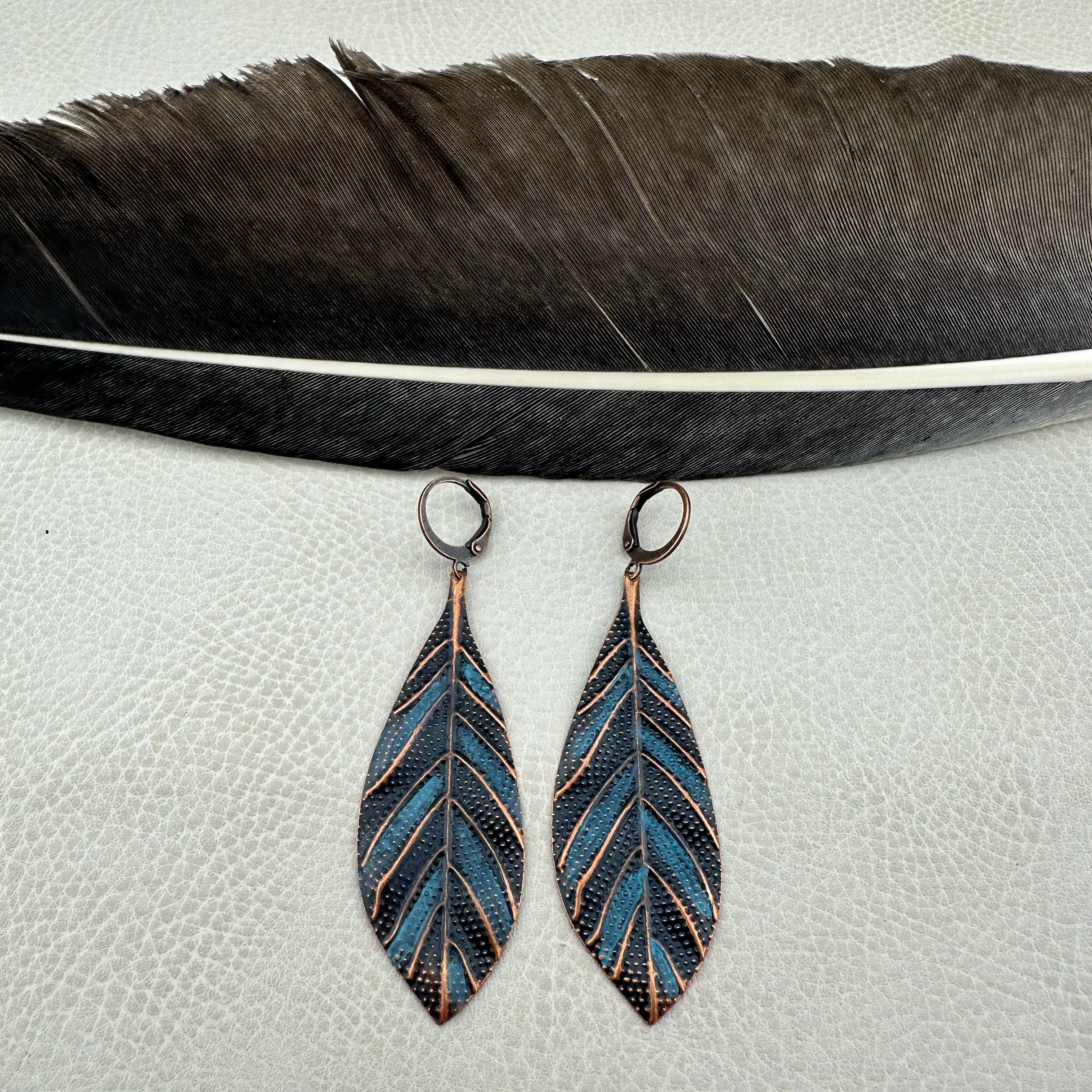 Free Spirit Metal Feather Earrings
