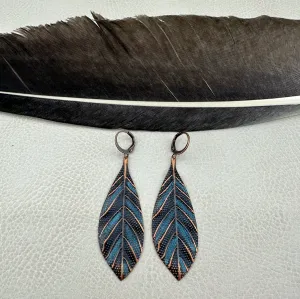Free Spirit Metal Feather Earrings