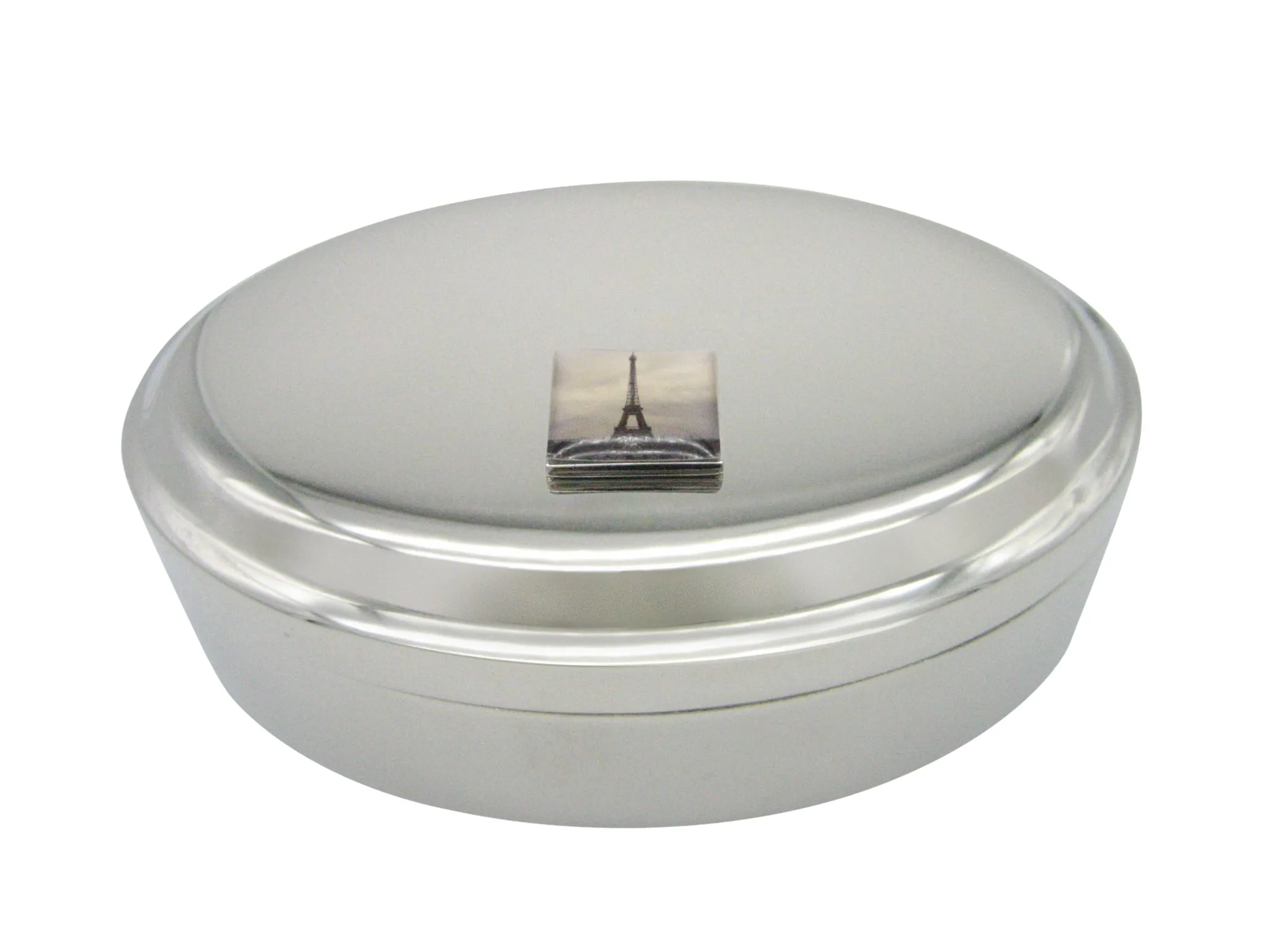 French Iconic Eiffel Tower Pendant Oval Trinket Jewelry Box
