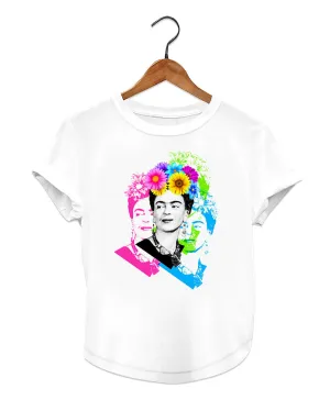 Frida Kahlo White Floral T-Shirt