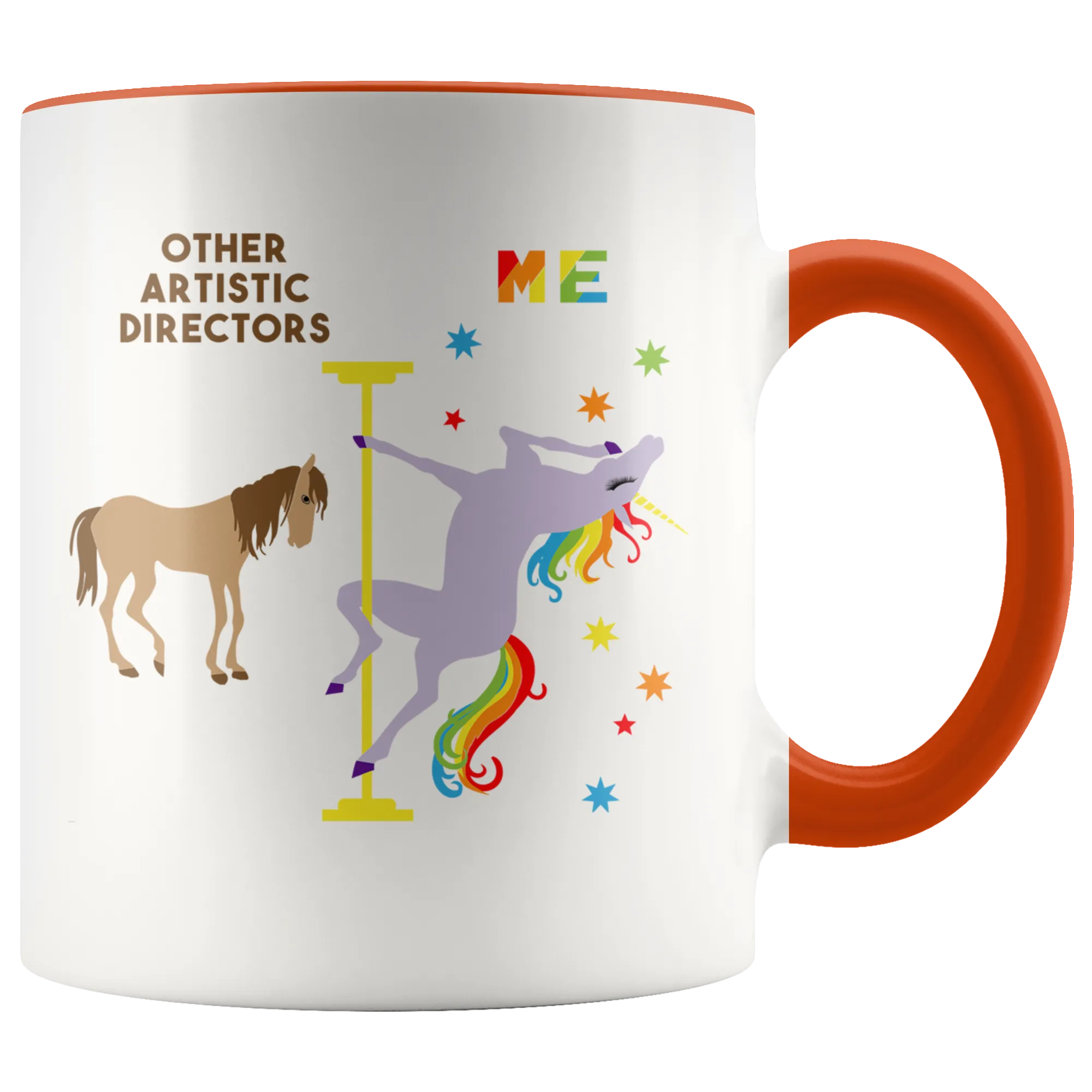 Funny Artistic Director Gift Artistic Directors Mug Coffee Cup Rainbow Pole Dancing Unicorn