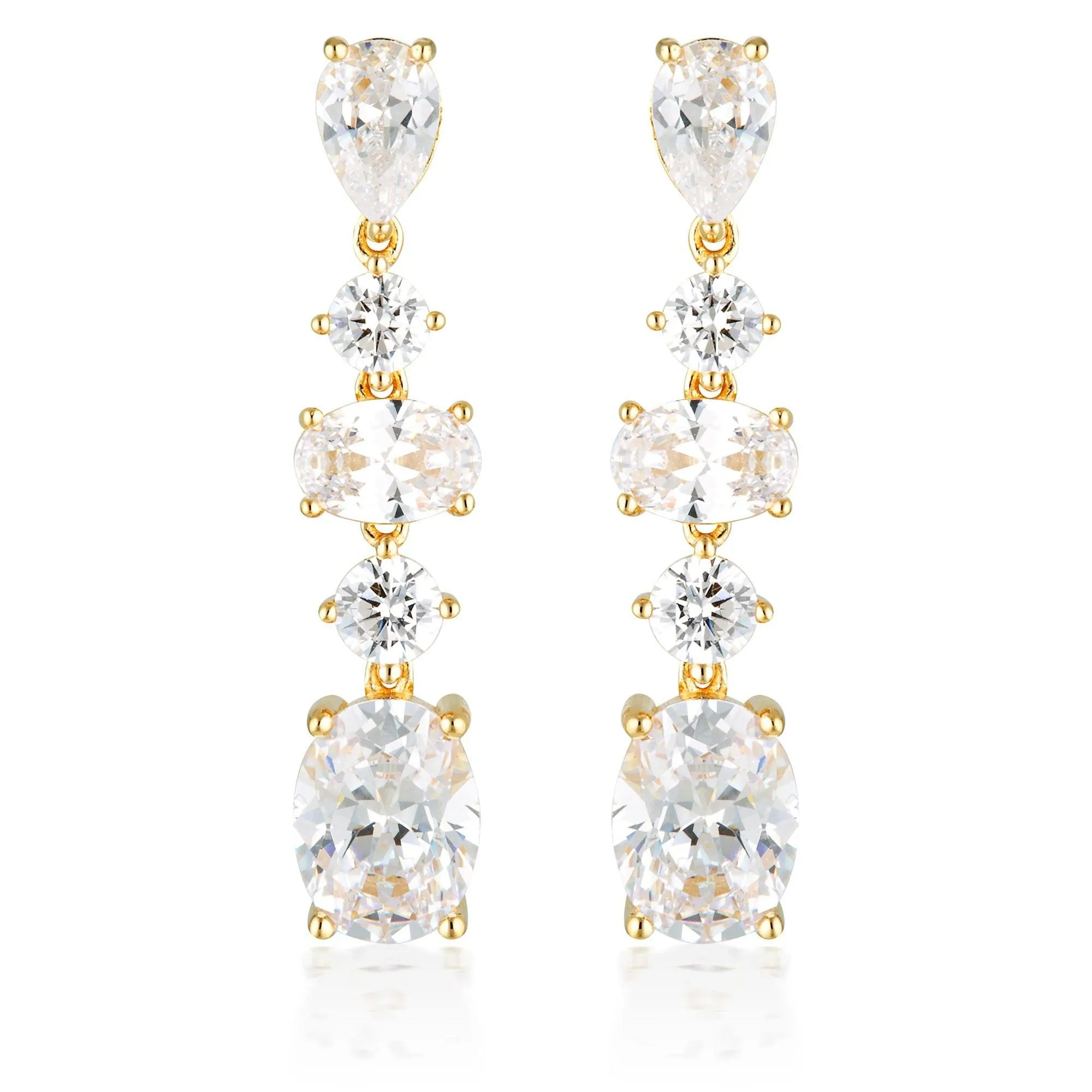 GEORGINI ICONIC BRIDAL CHRISTINA EARRINGS GOLD