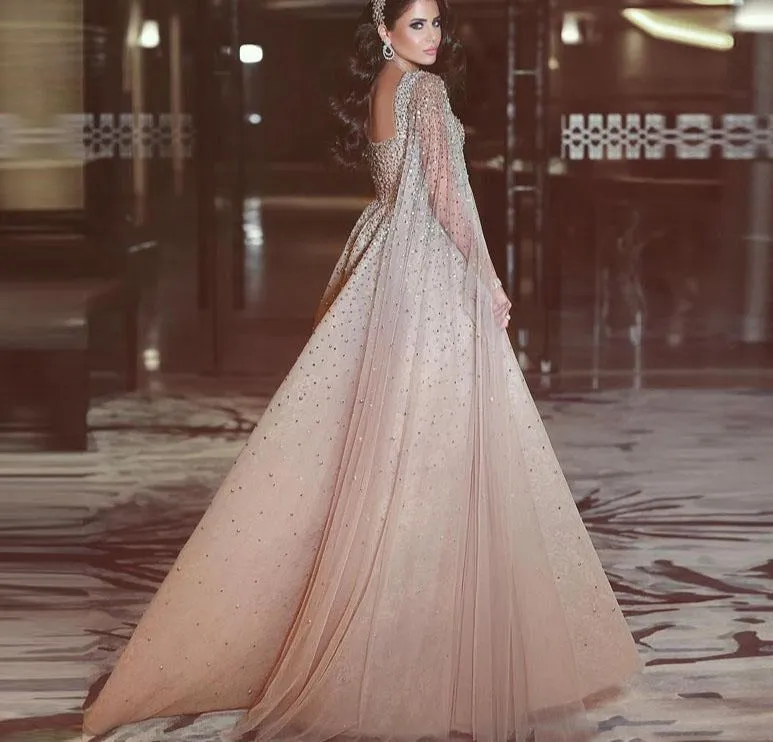 Gold Backless Sexy Luxury Evening Dresses Dubai Crystal Sleeveless A-Line Formal Dress