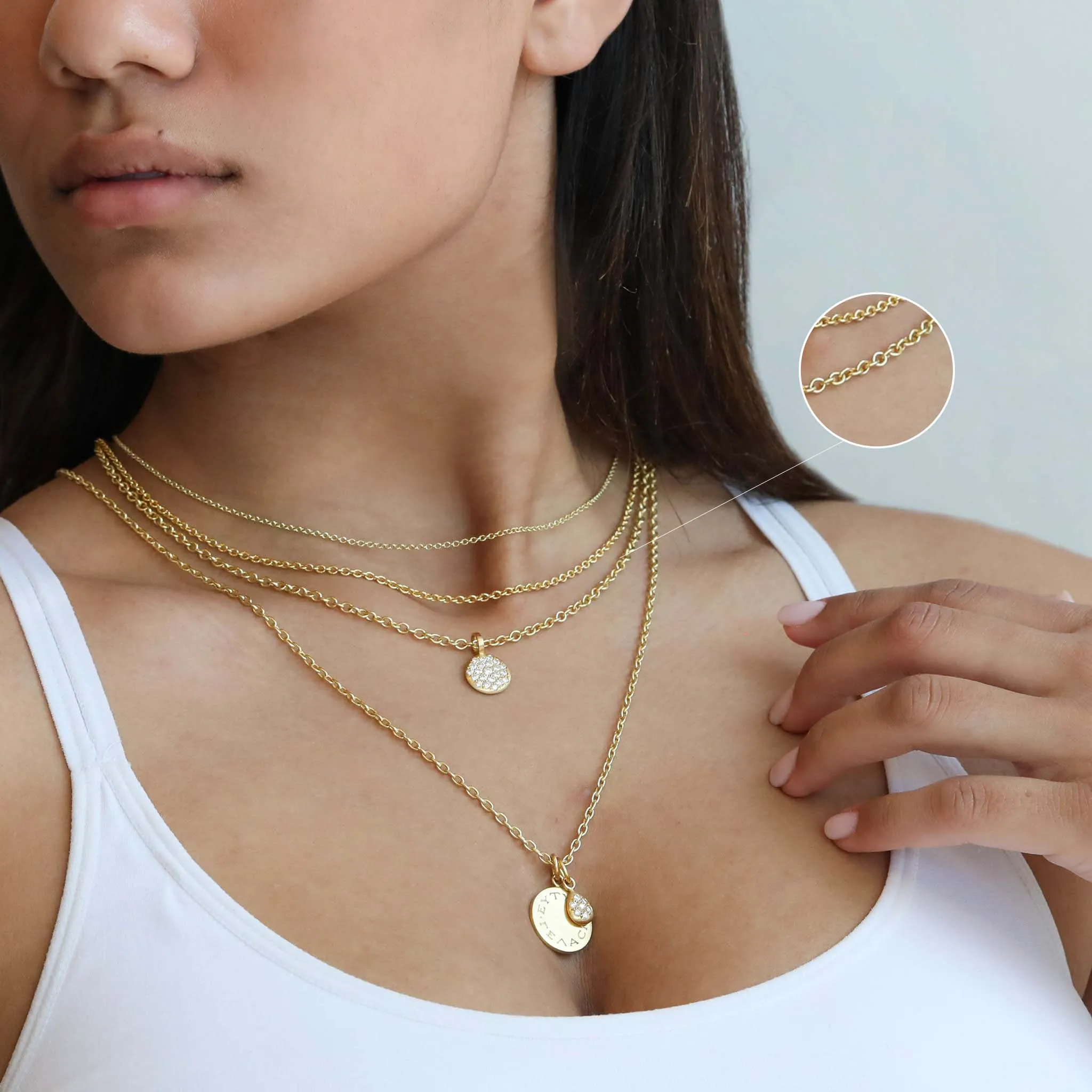Gold Large "Airy" Cable Chain In 16"