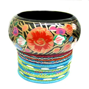 GOLD MULTI COLOR BANGLE SET  #KB3039_G-MULTI (OD21)