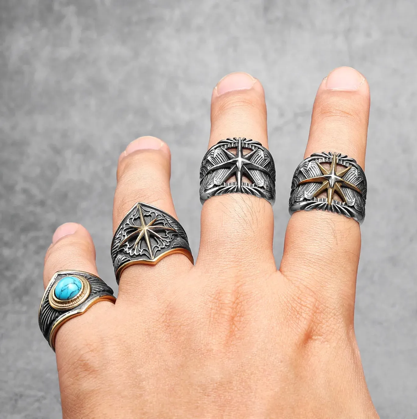 Gold Star Feather Ring