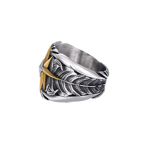 Gold Star Feather Ring