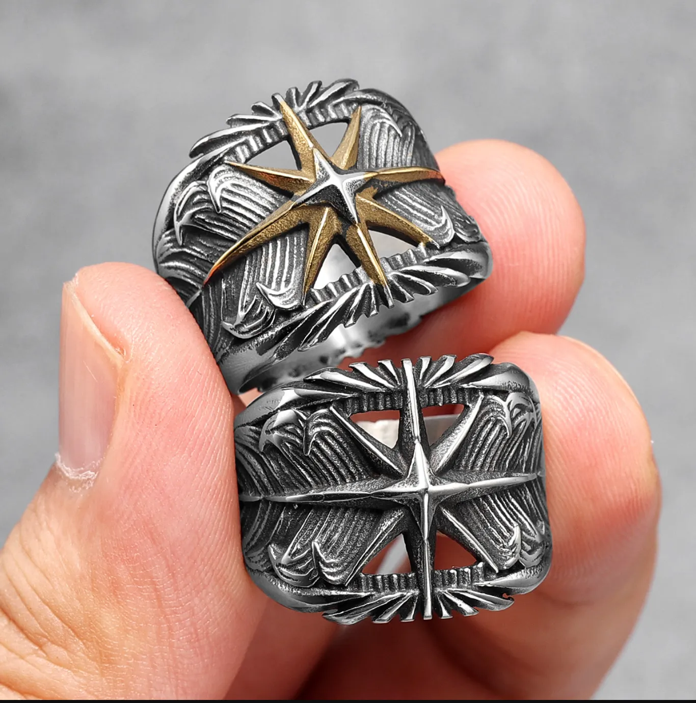 Gold Star Feather Ring