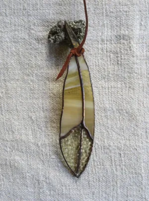 golden sunshine mini glass feather - Colin Adrian Glass
