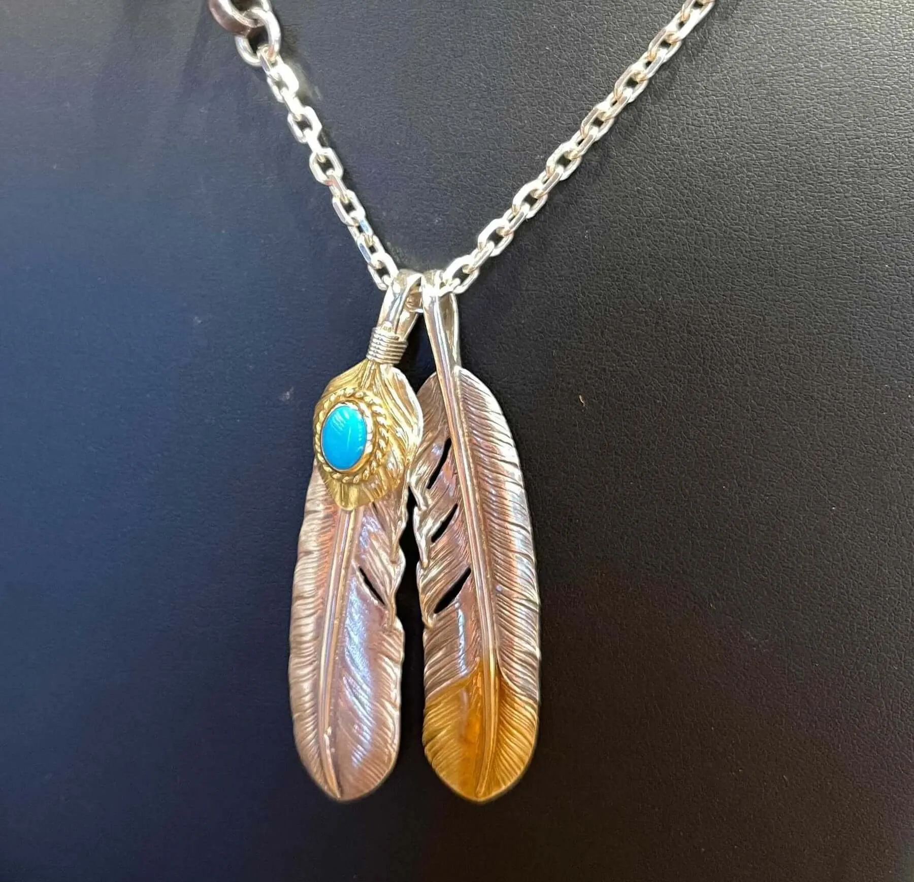 Goros Double Feather (Gold Tip Feather & Turquoise Feather) Setup