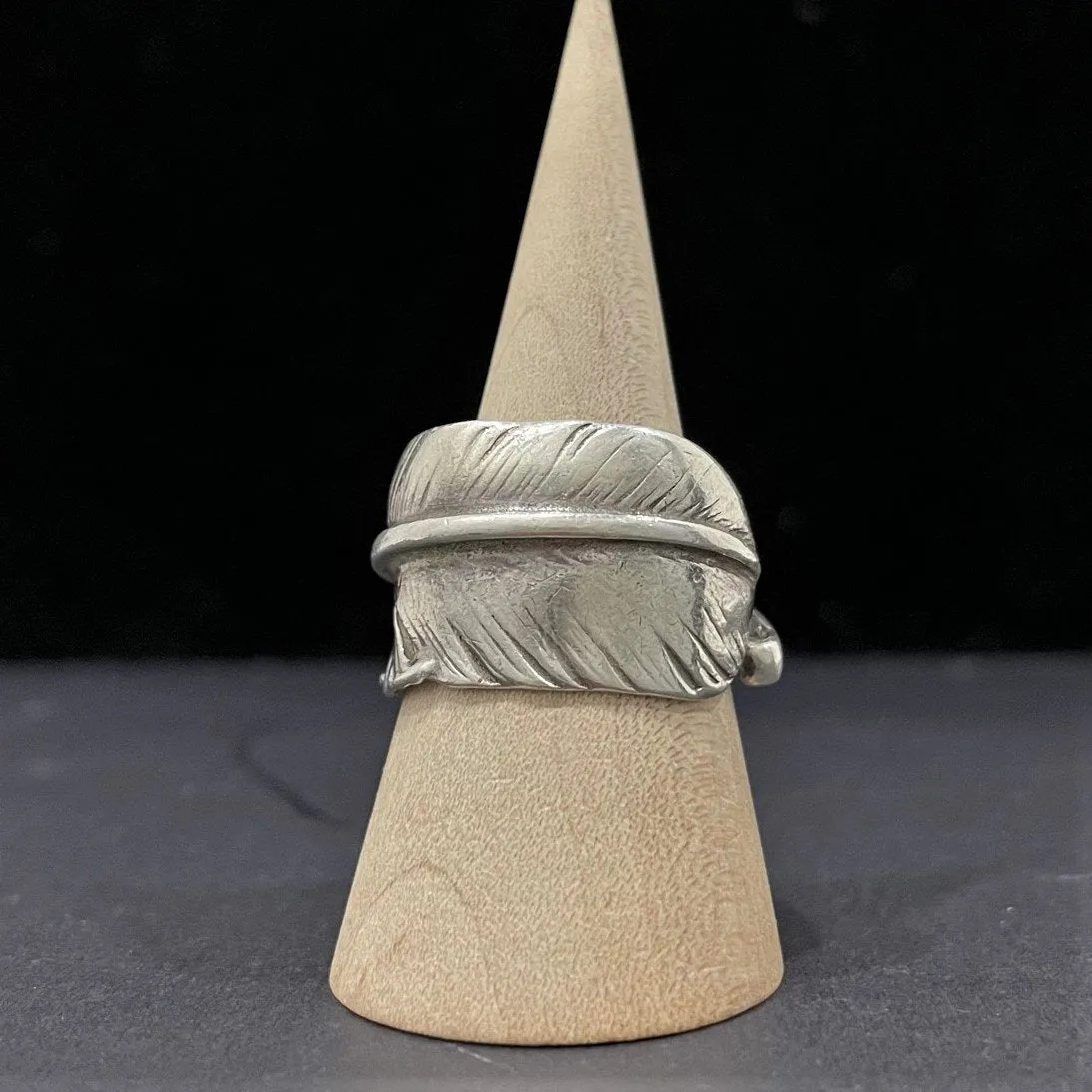 Goros Silver Feather Ring