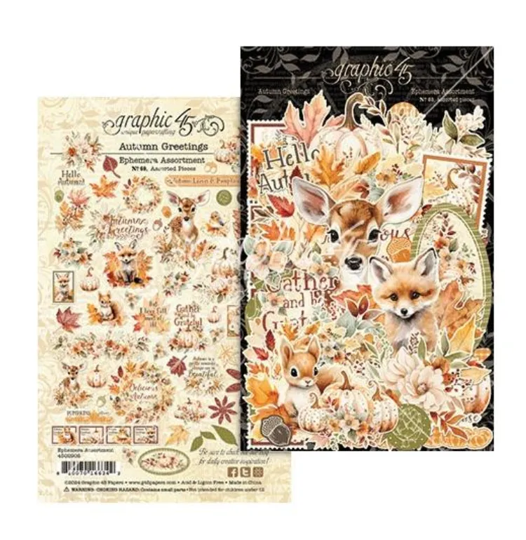Graphic 45 Autumn Greetings Ephemera Set