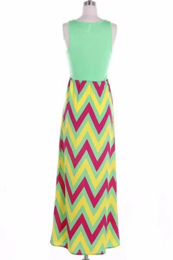 Green Playful Maxi dress