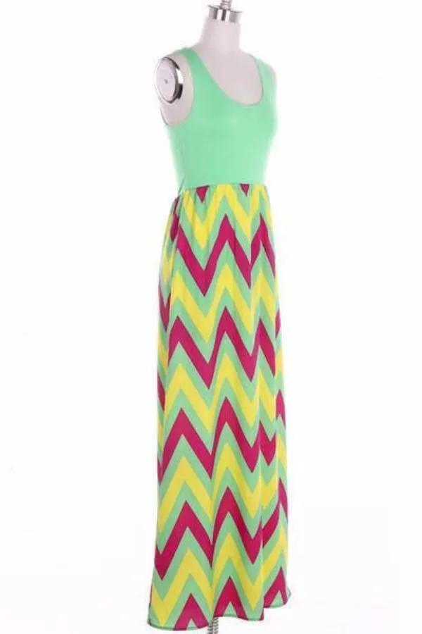Green Playful Maxi dress