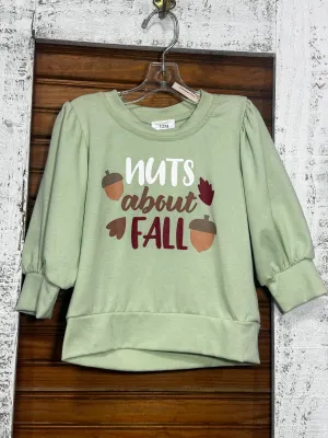 Green "Nuts about Fall" Kids Sweater - Downtown Diva