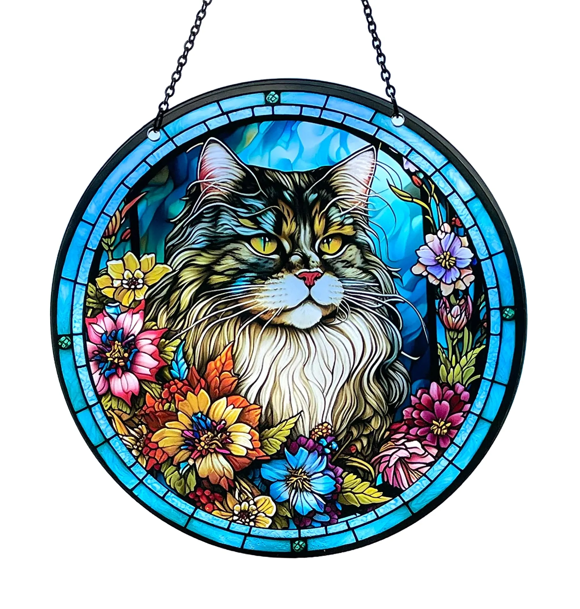 Grey Cat Acrylic Suncatcher with Chain #SC115 by d'ears