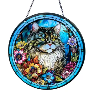 Grey Cat Acrylic Suncatcher with Chain #SC115 by d'ears