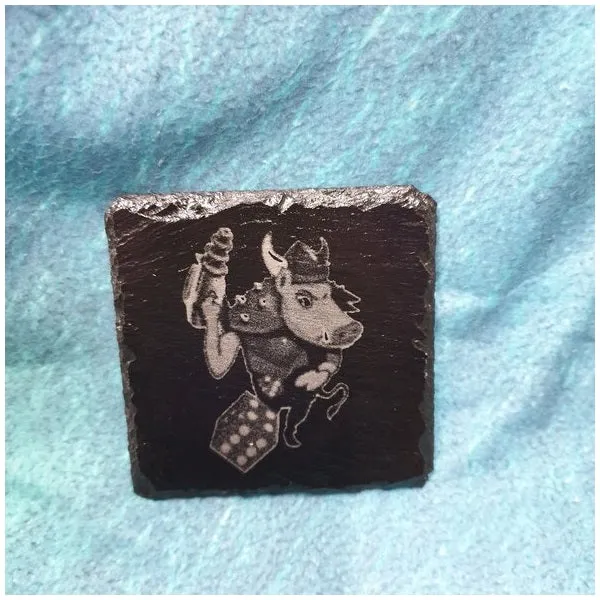 Grim Dice Slate Coasters