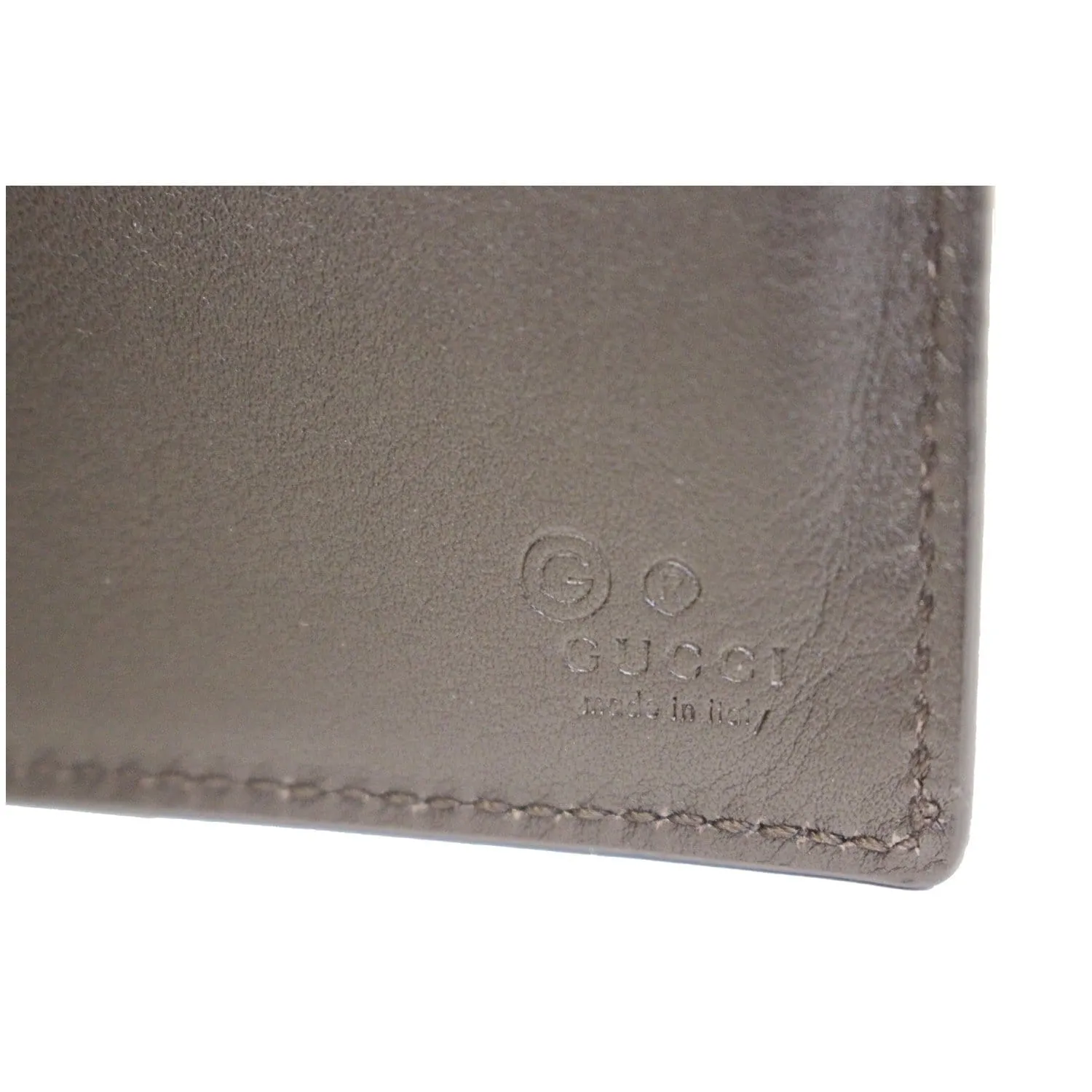 GUCCI Black Leather Micro GG Guccissima Bifold Wallet