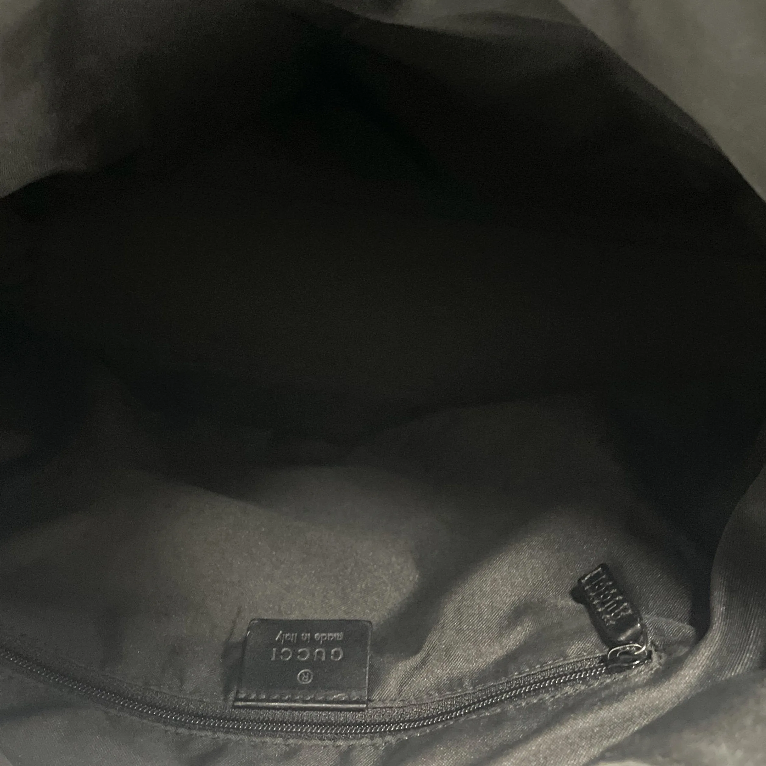 Gucci Black Monogram Suede Shoulder Bag
