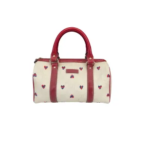 Gucci Cream Monogram Heart Boston Bag