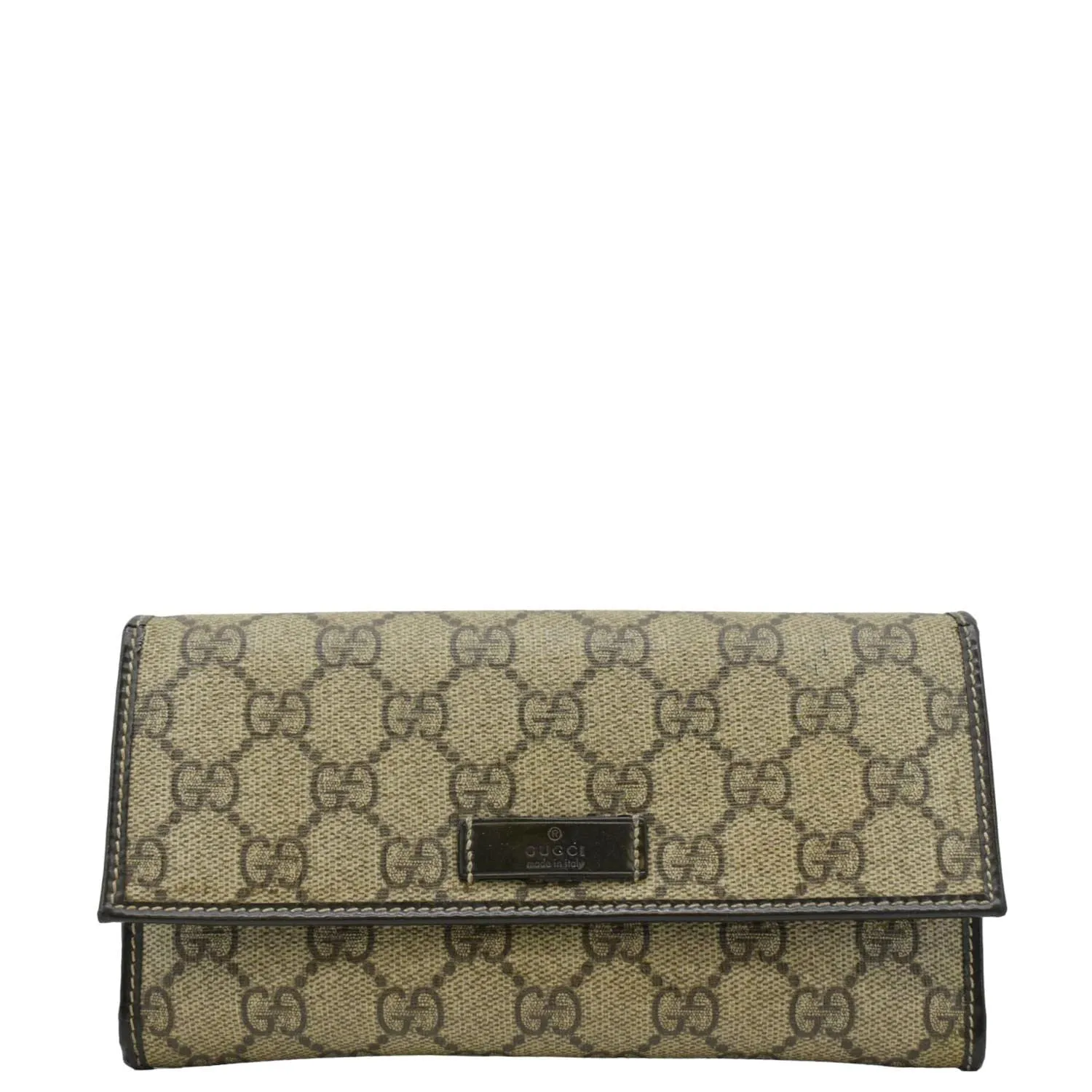 GUCCI GG Supreme Long Wallet Beige 203573
