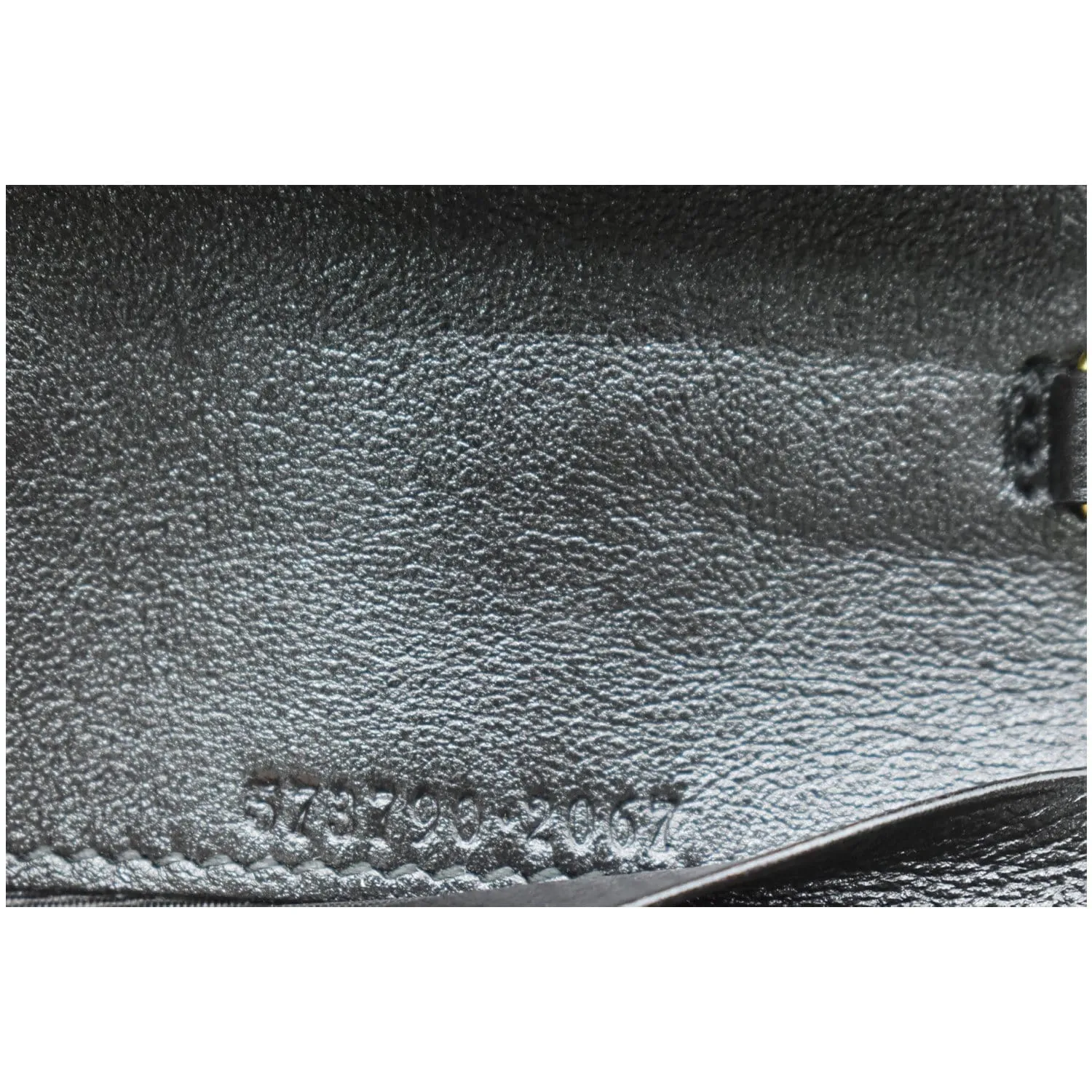GUCCI Rajah Web Leather Card Case Chain Wallet Black 573790