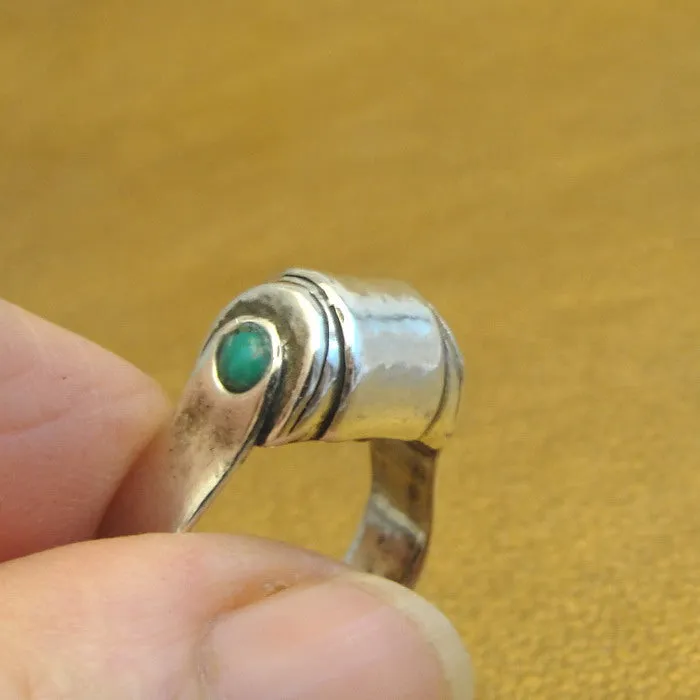 Hadar Designers Turquoise Ring 925 Sterling Silver 6.5,7,7.5 Handmade (H) Last