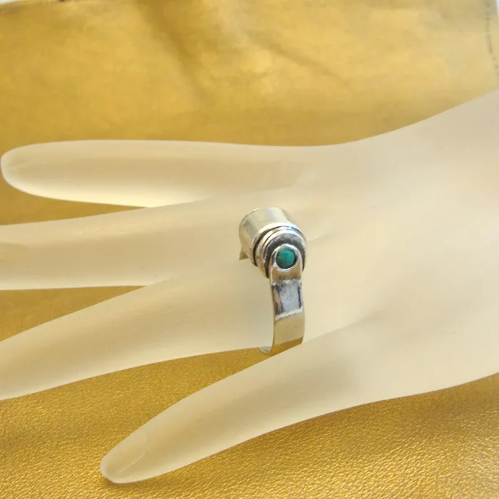 Hadar Designers Turquoise Ring 925 Sterling Silver 6.5,7,7.5 Handmade (H) Last