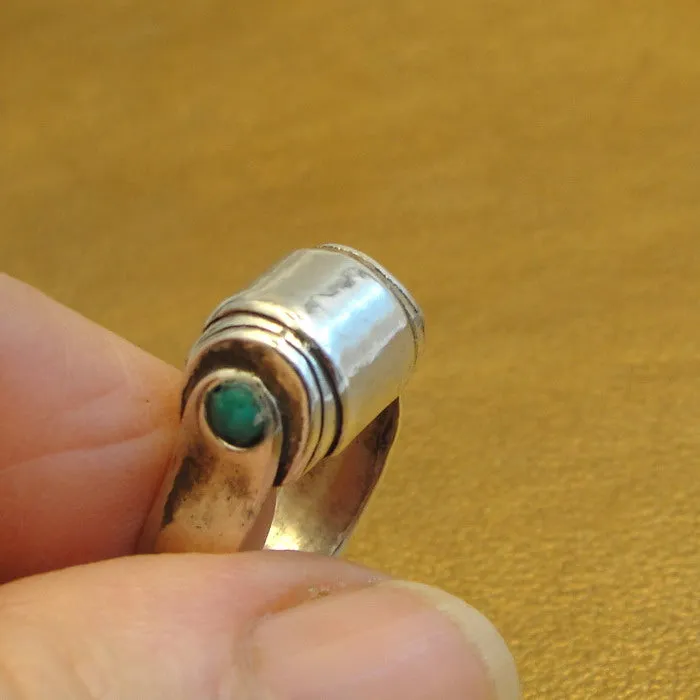 Hadar Designers Turquoise Ring 925 Sterling Silver 6.5,7,7.5 Handmade (H) Last