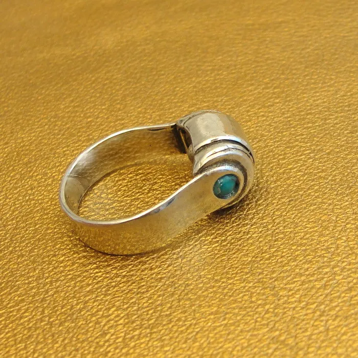 Hadar Designers Turquoise Ring 925 Sterling Silver 6.5,7,7.5 Handmade (H) Last