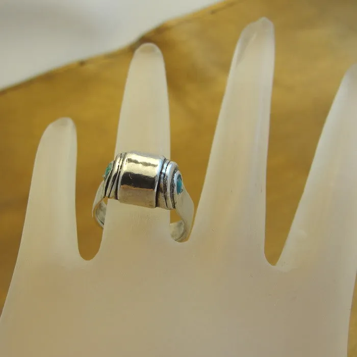 Hadar Designers Turquoise Ring 925 Sterling Silver 6.5,7,7.5 Handmade (H) Last