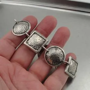 Hammered Bracelet 925 Sterling Silver Handmade Artistic Hadar Designers (H) LAST