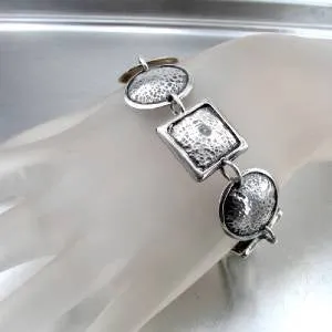 Hammered Bracelet 925 Sterling Silver Handmade Artistic Hadar Designers (H) LAST