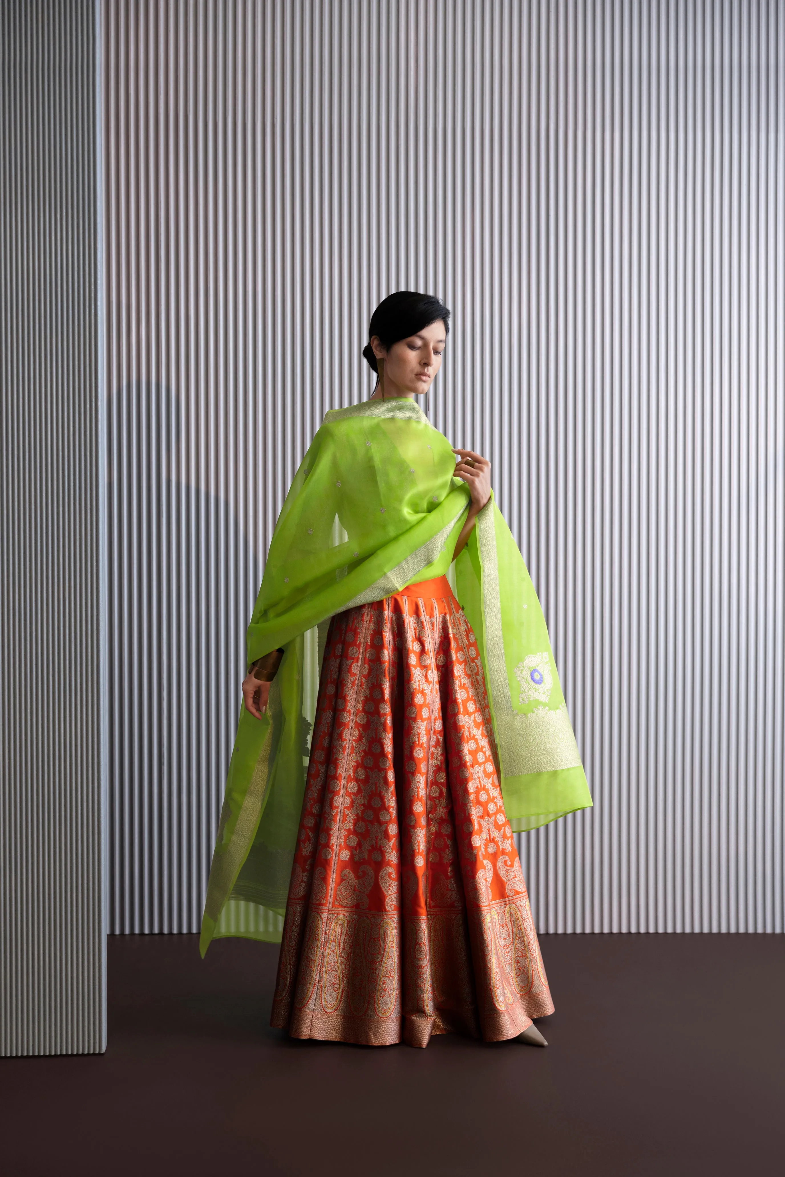 Handwoven Silk Engineered Organza Dupatta