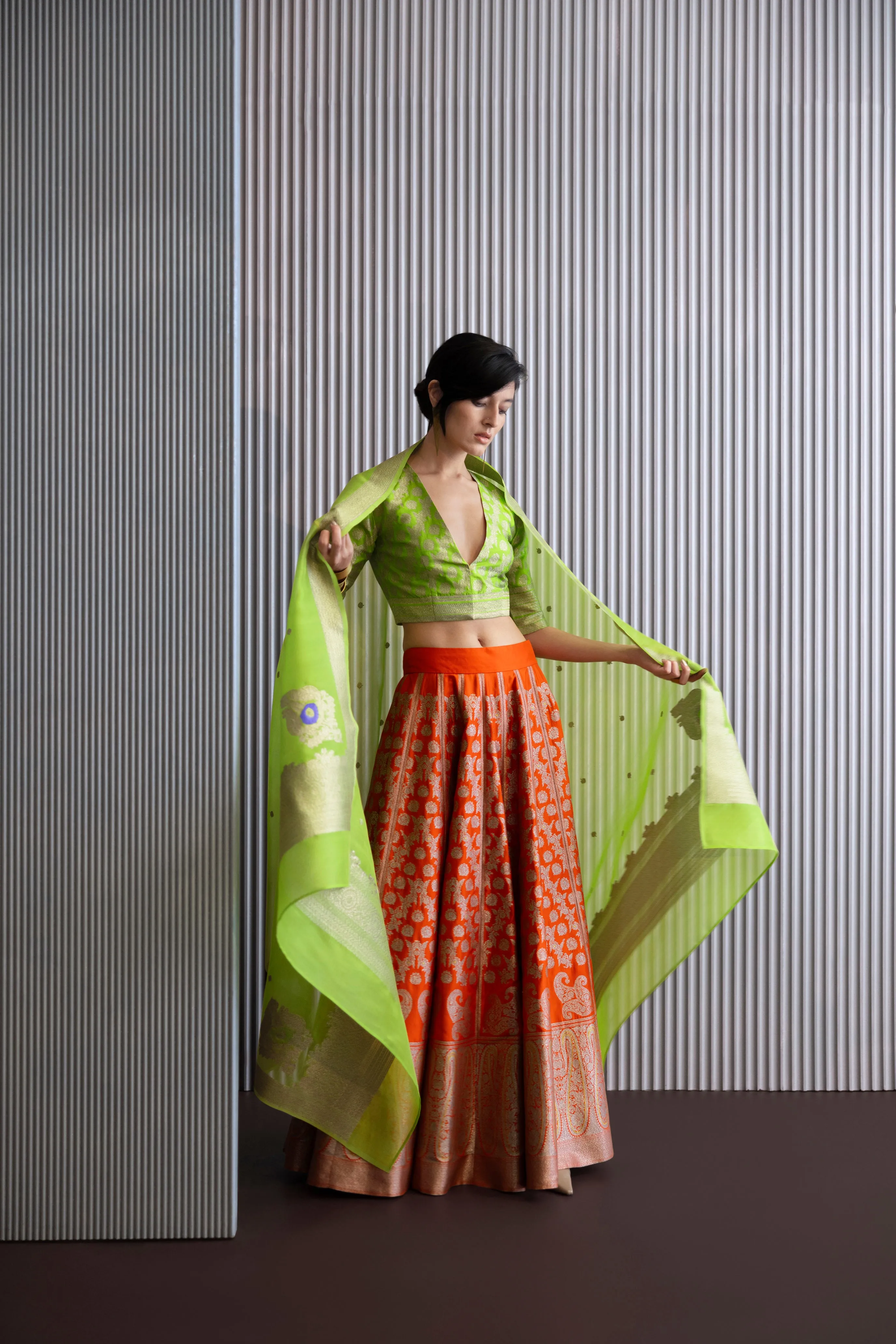 Handwoven Silk Engineered Organza Dupatta