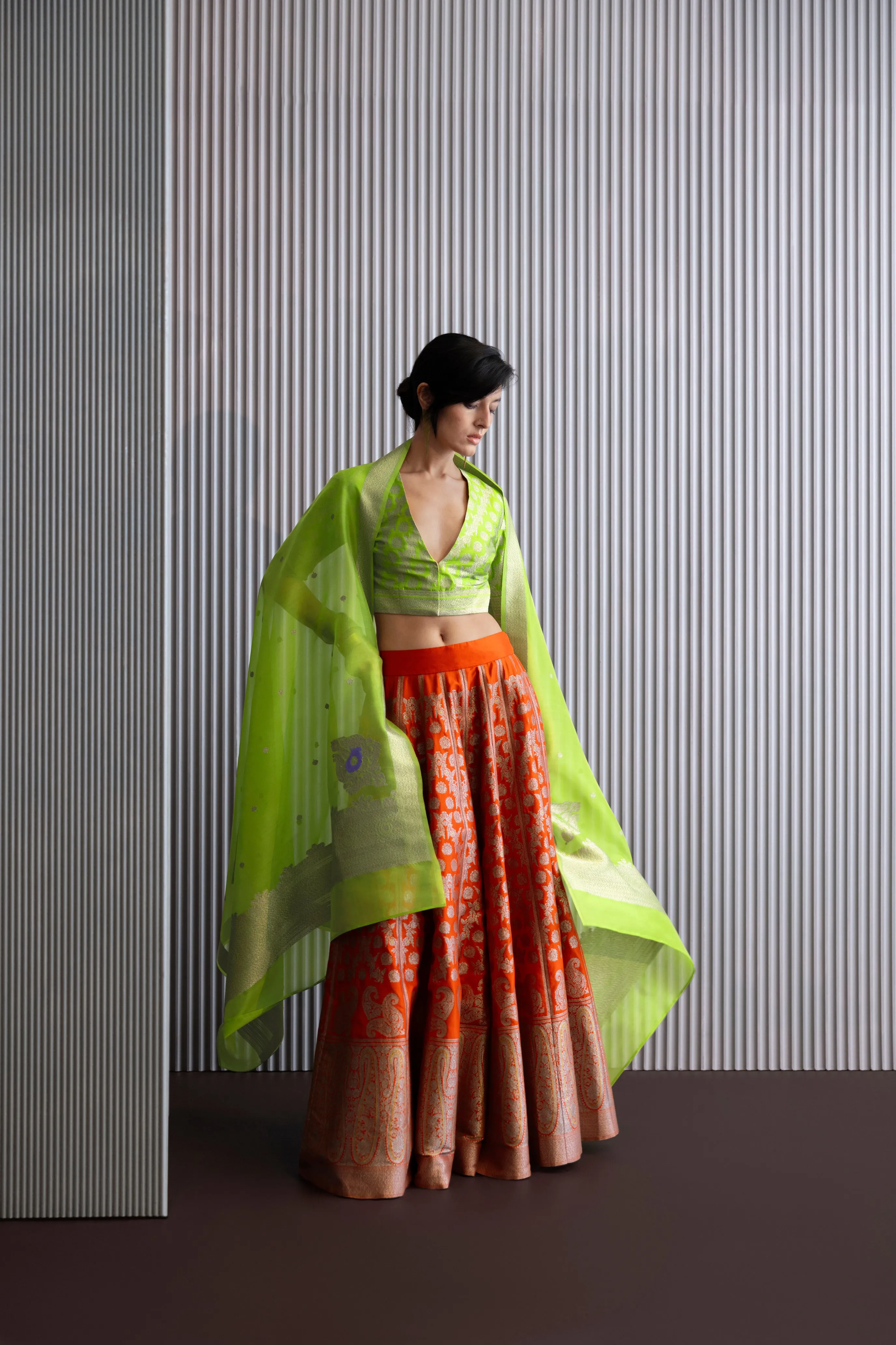 Handwoven Silk Engineered Organza Dupatta