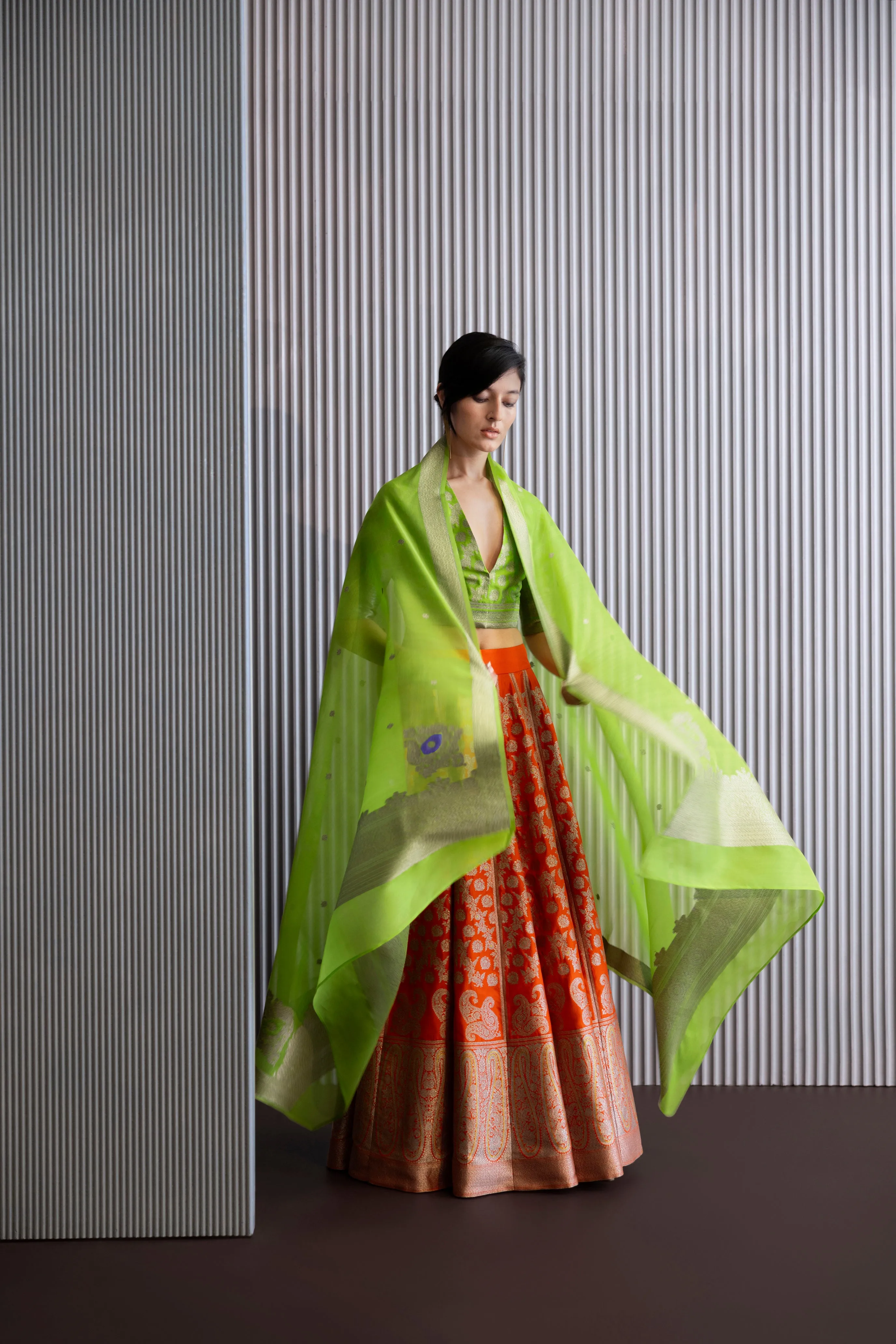 Handwoven Silk Engineered Organza Dupatta