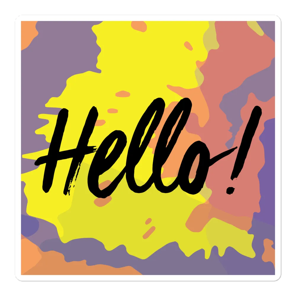 Hello! (Friendly) Colorful Sticker