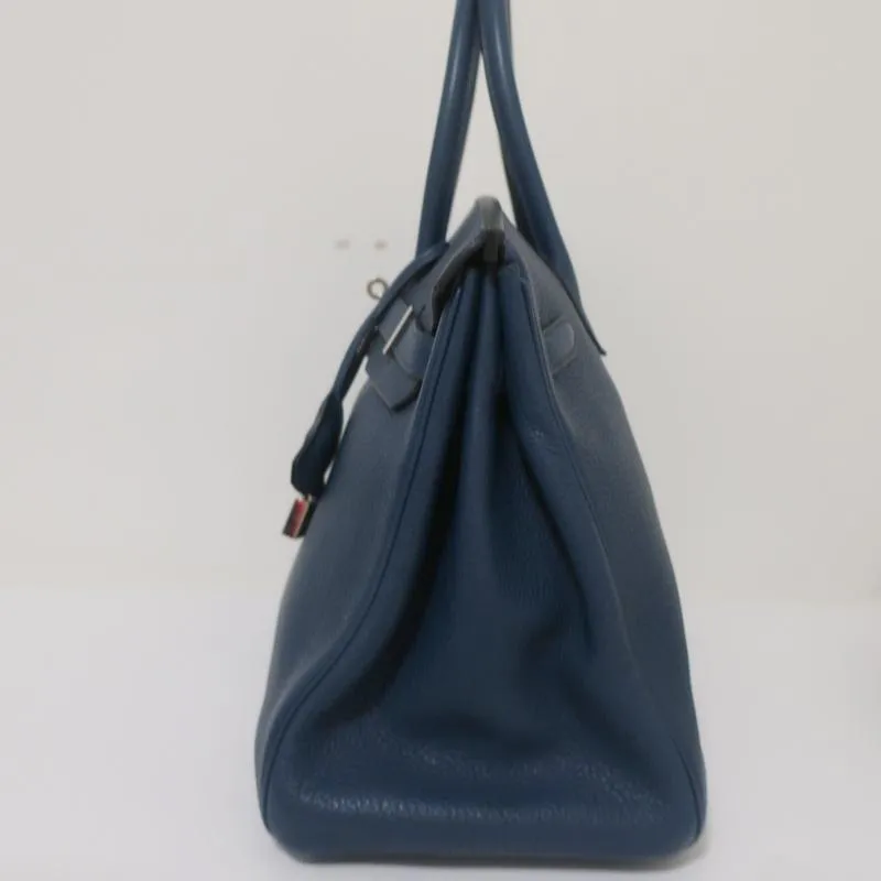 HERMES BIRKIN 35CM BLUE DE MALT CLEMENCE LEATHER PALLADIUM HARDWARE 2009